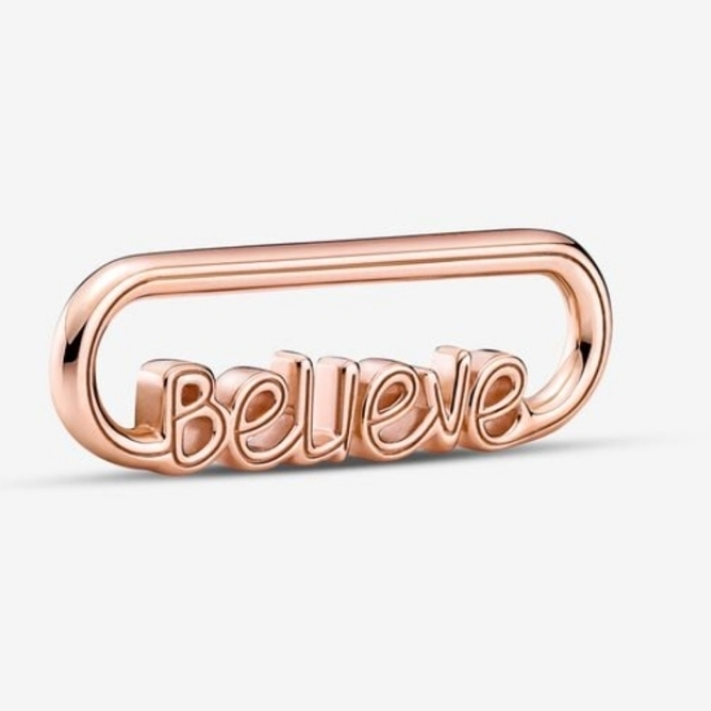 Authentic Pandora Styling Believe Word Link
